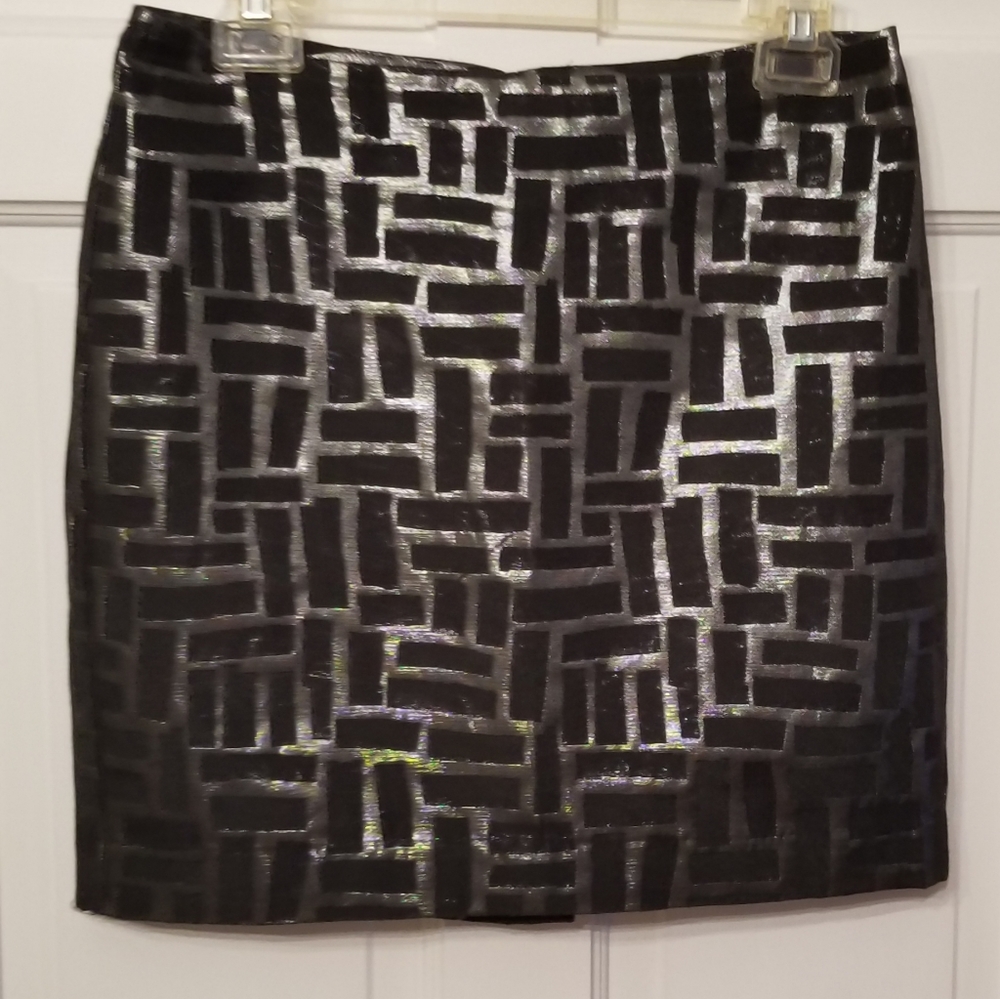 Shimmery black & silver skirt.